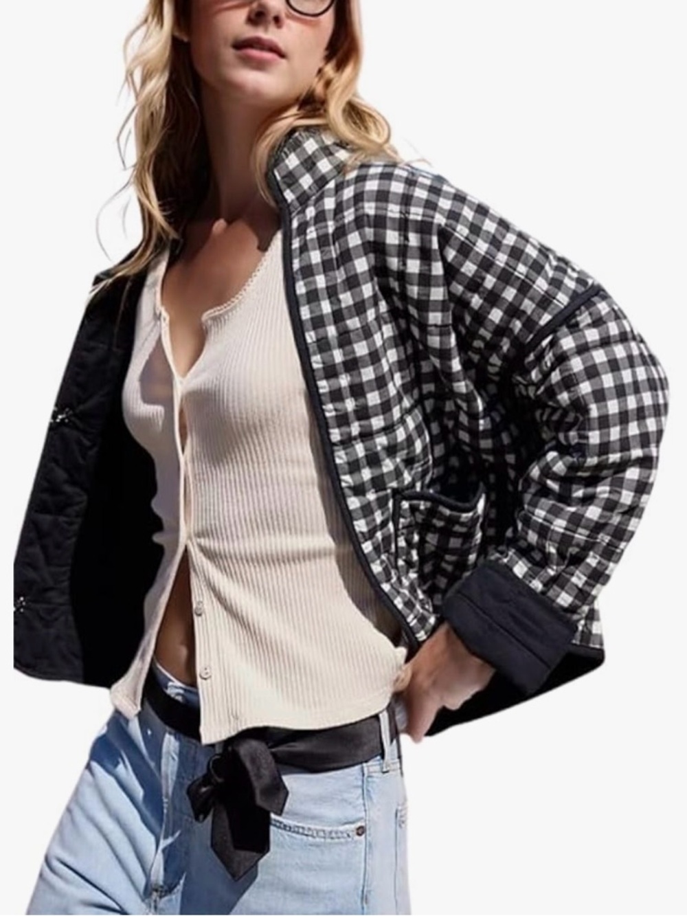 Black & White Quilted Jacket